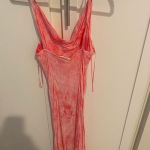 Pink tie dye midi dress